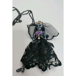 Betsey Johnson Skeleton Bride Necklace 36" Long Chain